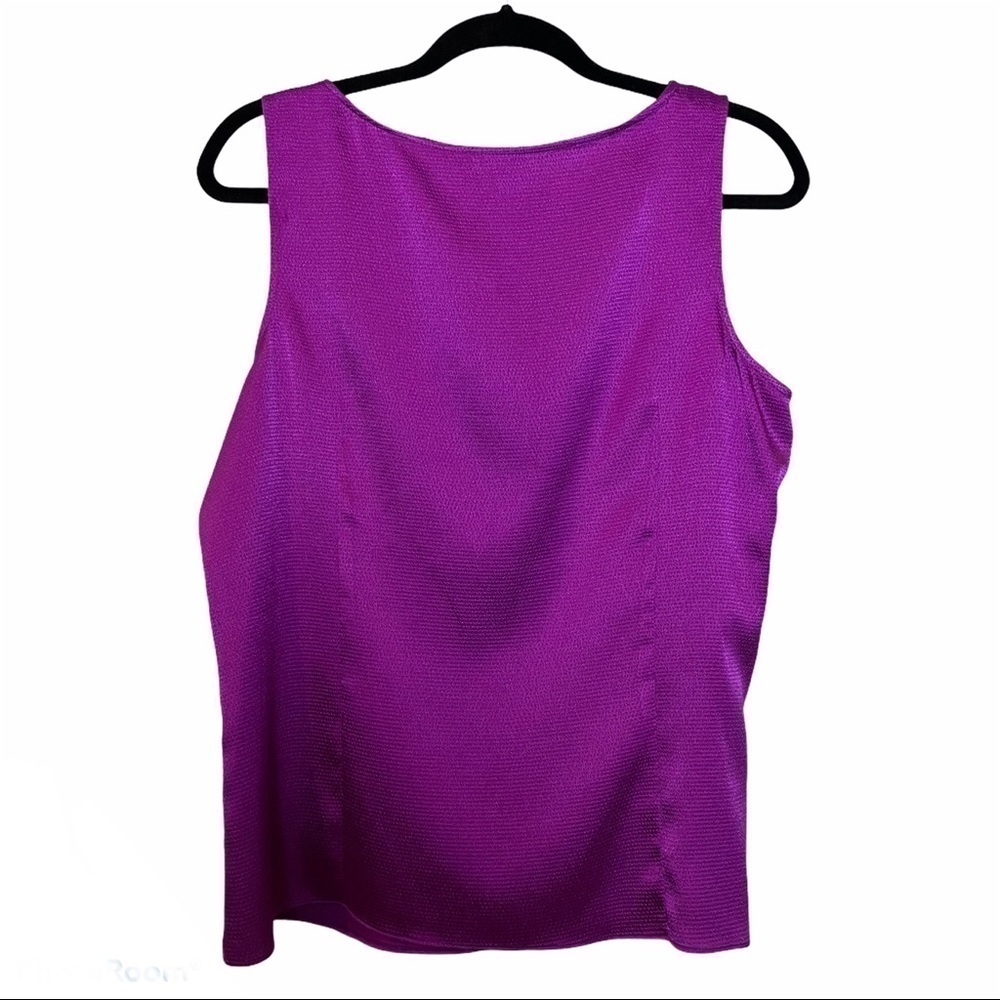 Ann Klein Purple Sleeveless Top with Black Lace NWT - Picture 3 of 8